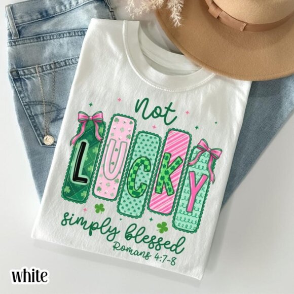 Tops - Lucky Shamrock Tshirt Saint Patrick's Blessed T-shirt